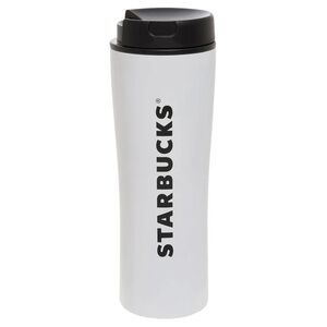 Starbucks Black and White Tumbler with Black Lid